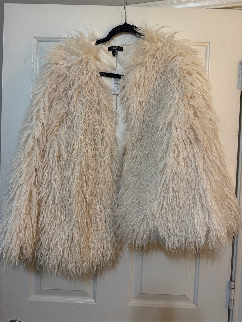 torrid Ivory Plush Faux Fur Open-Front Jacket